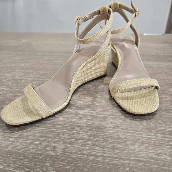 Essex Lane Shoes - Essex Lane Beige Wedge Sandals